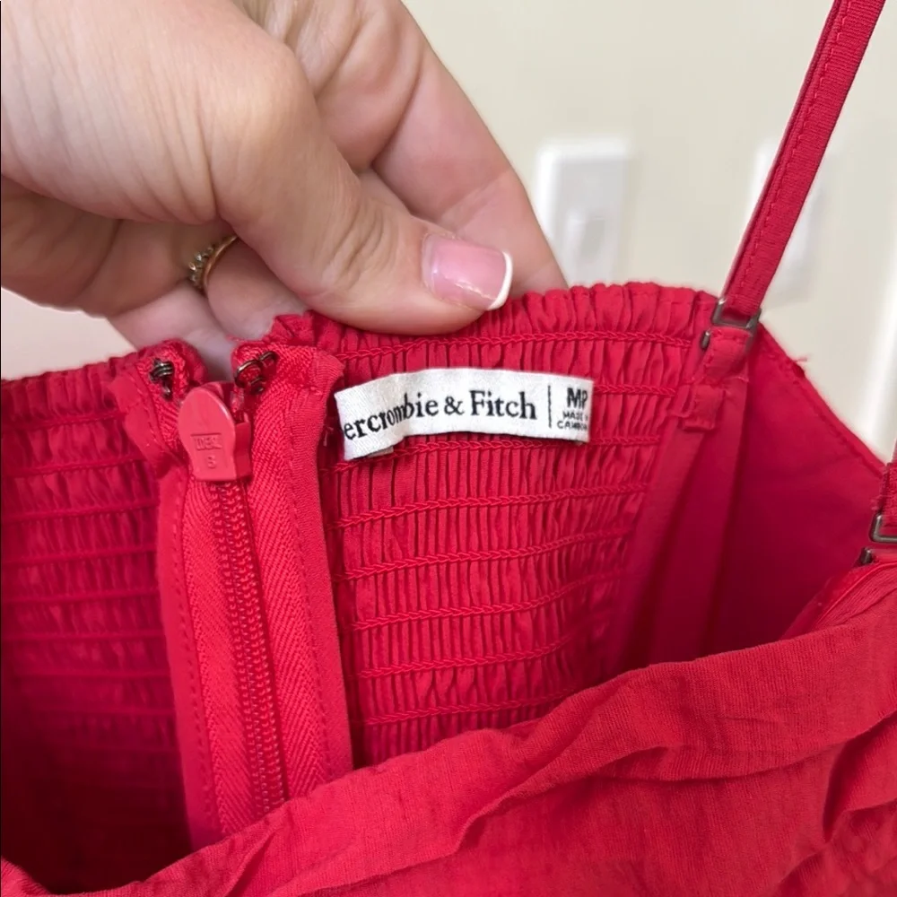 Abercrombie & Fitch Red Maxi Dress with Spaghetti Straps